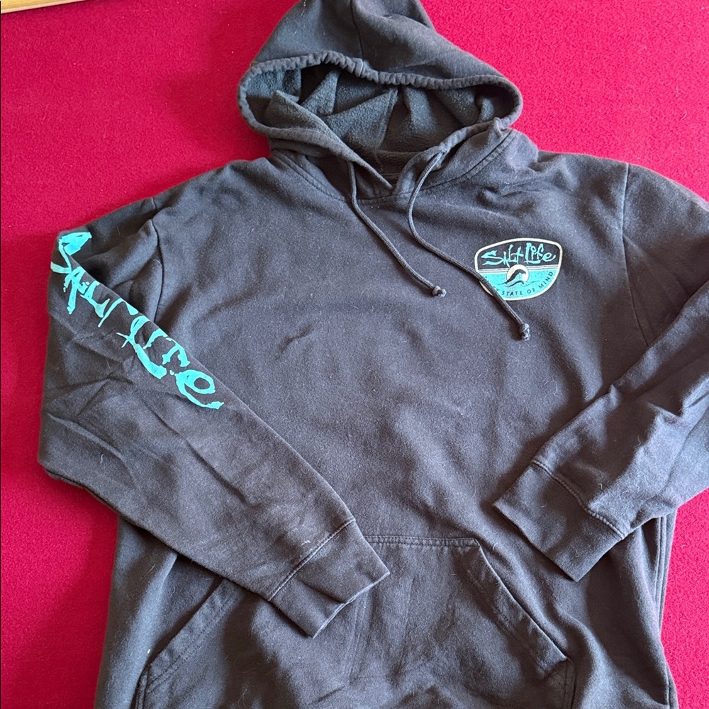 Salt Life size L black Hoodie with Teal Accents